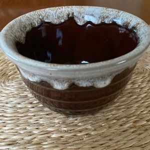VINTAGE Brown Drip Glaze Bowl Made in USA